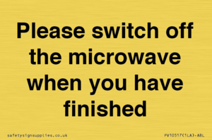 Please switch off the microwave when you have finished